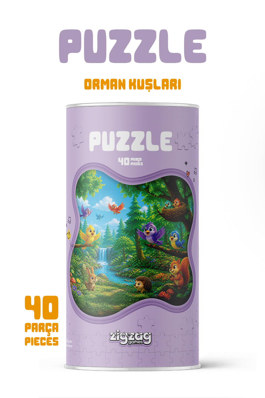 Orman Kuşları 40 Parça Çocuk Puzzle – Kuşlar ve Orman Temalı Eğitici Yapboz 23 x 15 cm