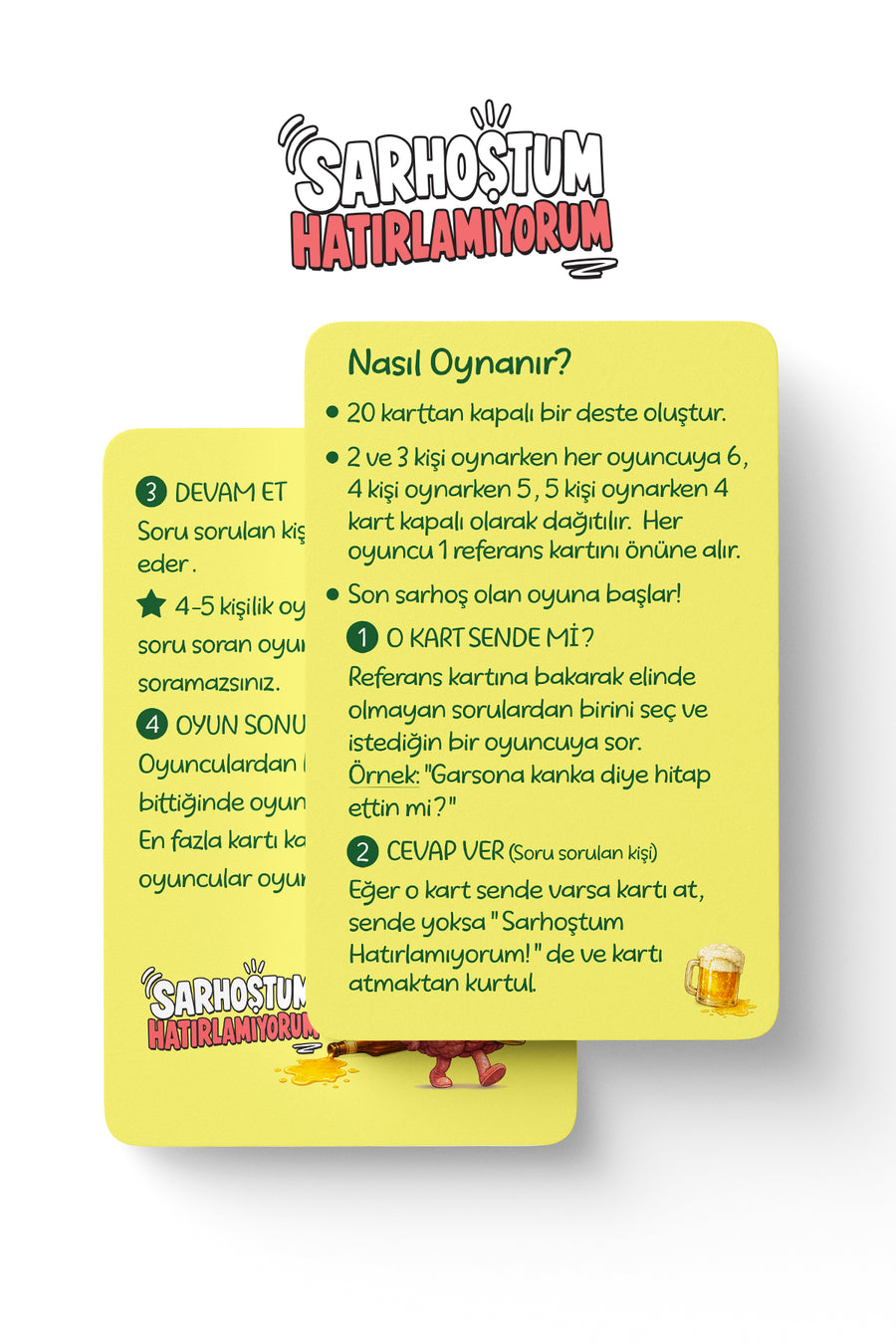 Sarhoştum Hatırlamıyorum +18 Yetişkin Parti Kart Oyunu