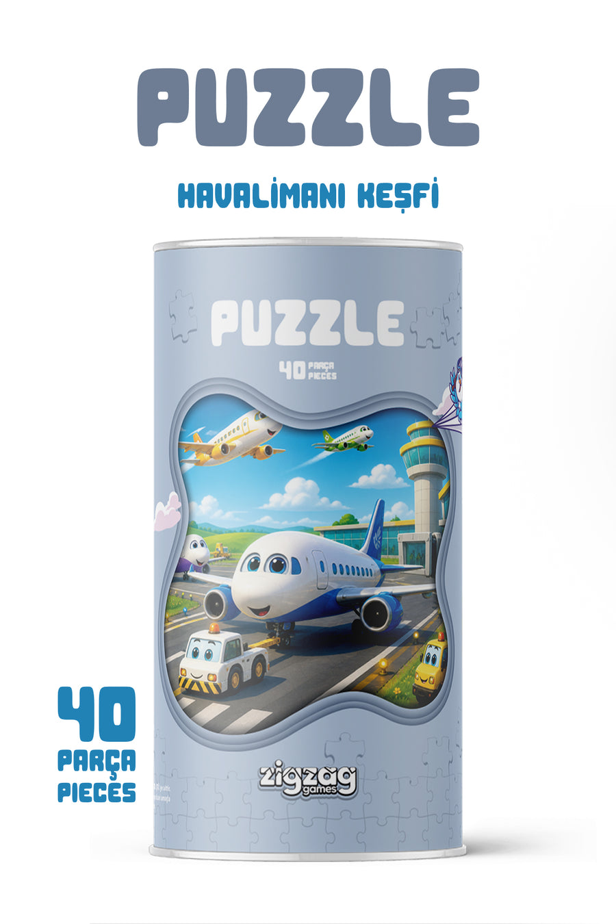 Havalimanı Keşfi Çocuk Puzzle 40 Parça – 23 x 15 cm Eğitici Yapboz