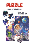 Minik Astronotlar 40 Parça Çocuk Puzzle – Uzay Temalı Eğitici Yapboz 23 x 15 cm
