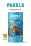 Minik Denizaltı 40 Parça Çocuk Puzzle – Deniz Altı Temalı Eğitici Yapboz 23 x 15 cm