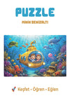 Minik Denizaltı 40 Parça Çocuk Puzzle – Deniz Altı Temalı Eğitici Yapboz 23 x 15 cm