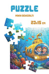 Minik Denizaltı 40 Parça Çocuk Puzzle – Deniz Altı Temalı Eğitici Yapboz 23 x 15 cm
