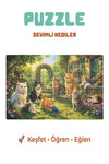 Sevimli Kediler 40 Parça Çocuk Puzzle – Kedi Temalı Eğitici Yapboz 23 x 15 cm