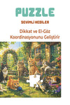 Sevimli Kediler 40 Parça Çocuk Puzzle – Kedi Temalı Eğitici Yapboz 23 x 15 cm