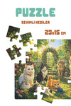 Sevimli Kediler 40 Parça Çocuk Puzzle – Kedi Temalı Eğitici Yapboz 23 x 15 cm