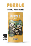 Sevimli Panda Ailesi 40 Parça Çocuk Puzzle – Panda Temalı Eğitici Yapboz 23 x 15 cm