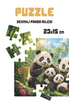 Sevimli Panda Ailesi 40 Parça Çocuk Puzzle – Panda Temalı Eğitici Yapboz 23 x 15 cm