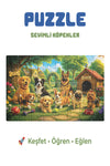 Sevimli Köpekler 40 Parça Çocuk Puzzle – Köpek Temalı Eğitici Yapboz 23 x 15 cm