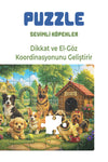 Sevimli Köpekler 40 Parça Çocuk Puzzle – Köpek Temalı Eğitici Yapboz 23 x 15 cm