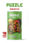 Minik Çiftlik 40 Parça Çocuk Puzzle – Çiftlik Hayvanları Temalı Eğitici Yapboz 23 x 15 cm