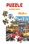 Şehirde Trafik 40 Parça Çocuk Puzzle – Araçlar ve Trafik Temalı Eğitici Yapboz 23 x 15 cm