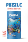 Okyanus Dostları 40 Parça Çocuk Puzzle – Deniz Canlıları Temalı Eğitici Yapboz 23 x 15 cm