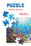 Okyanus Dostları 40 Parça Çocuk Puzzle – Deniz Canlıları Temalı Eğitici Yapboz 23 x 15 cm