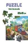 Tren Yolculuğu 40 Parça Çocuk Puzzle – Tren ve İstasyon Temalı Eğitici Yapboz 23 x 15 cm