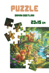 Orman Dostları 40 Parça Çocuk Puzzle – Orman Hayvanları Temalı Eğitici Yapboz 23 x 15 cm