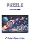 Uzay Dostları 40 Parça Çocuk Puzzle – Roket ve Astronot Temalı Eğitici Yapboz 23 x 15 cm
