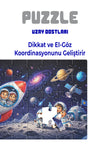 Uzay Dostları 40 Parça Çocuk Puzzle – Roket ve Astronot Temalı Eğitici Yapboz 23 x 15 cm