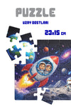Uzay Dostları 40 Parça Çocuk Puzzle – Roket ve Astronot Temalı Eğitici Yapboz 23 x 15 cm