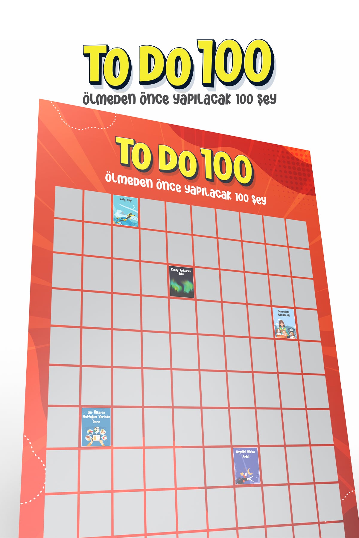 To Do 100 | Ölmeden Önce Yapılacak 100 Şey | Kazı Kazan Poster