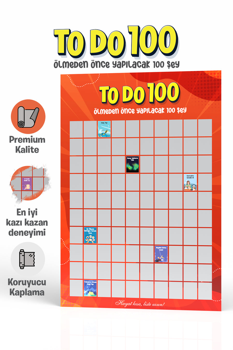 To Do 100 | Ölmeden Önce Yapılacak 100 Şey | Kazı Kazan Poster