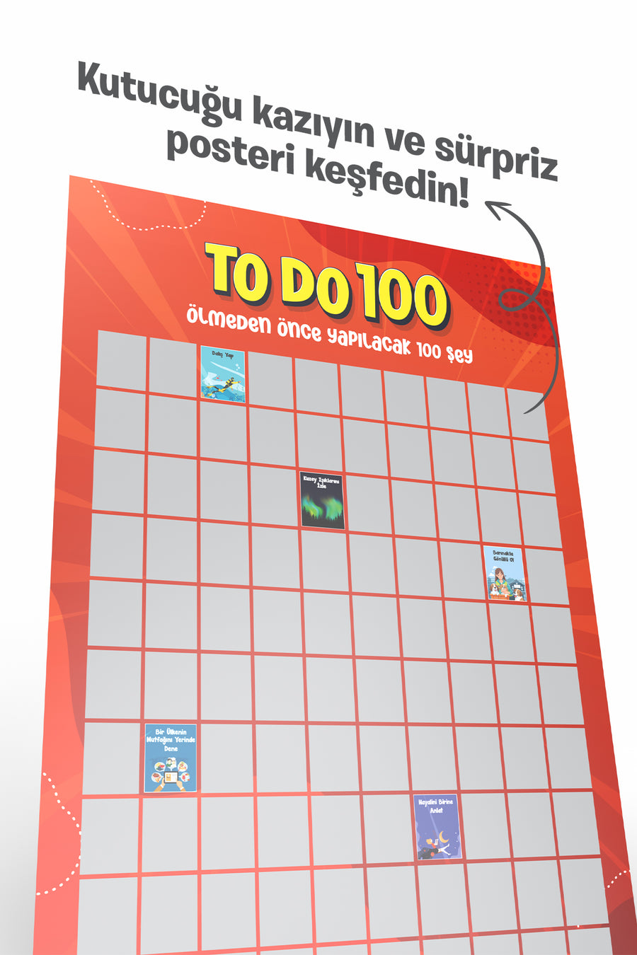 To Do 100 | Ölmeden Önce Yapılacak 100 Şey | Kazı Kazan Poster